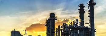 Power plant at sunset